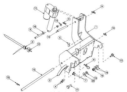 Attachment Hitch Diagram and Parts List for 002 190100 Cub Cadet Tiller